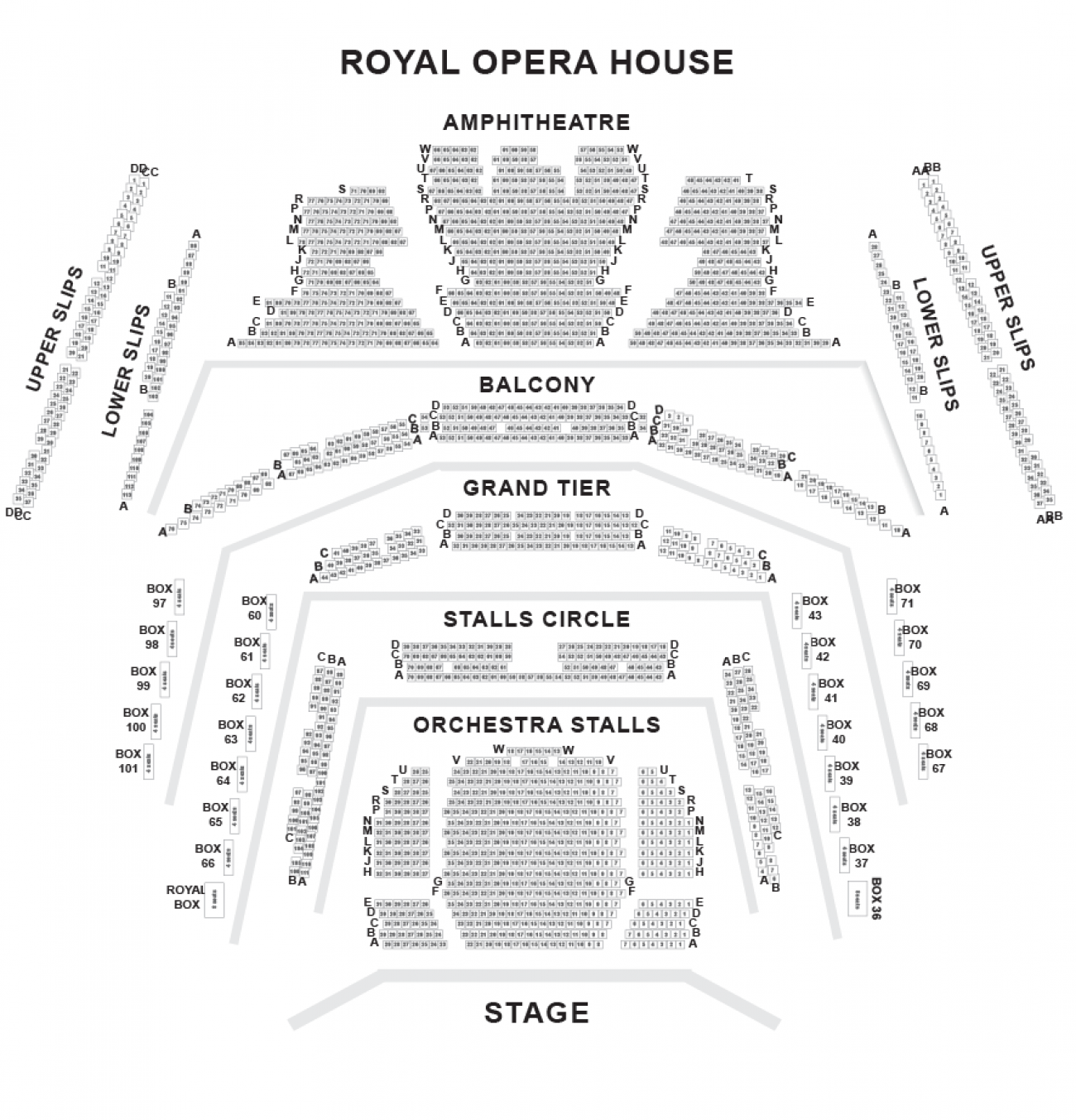 Distribuzione posti Royal Opera House Distribuzione posti Royal Opera House