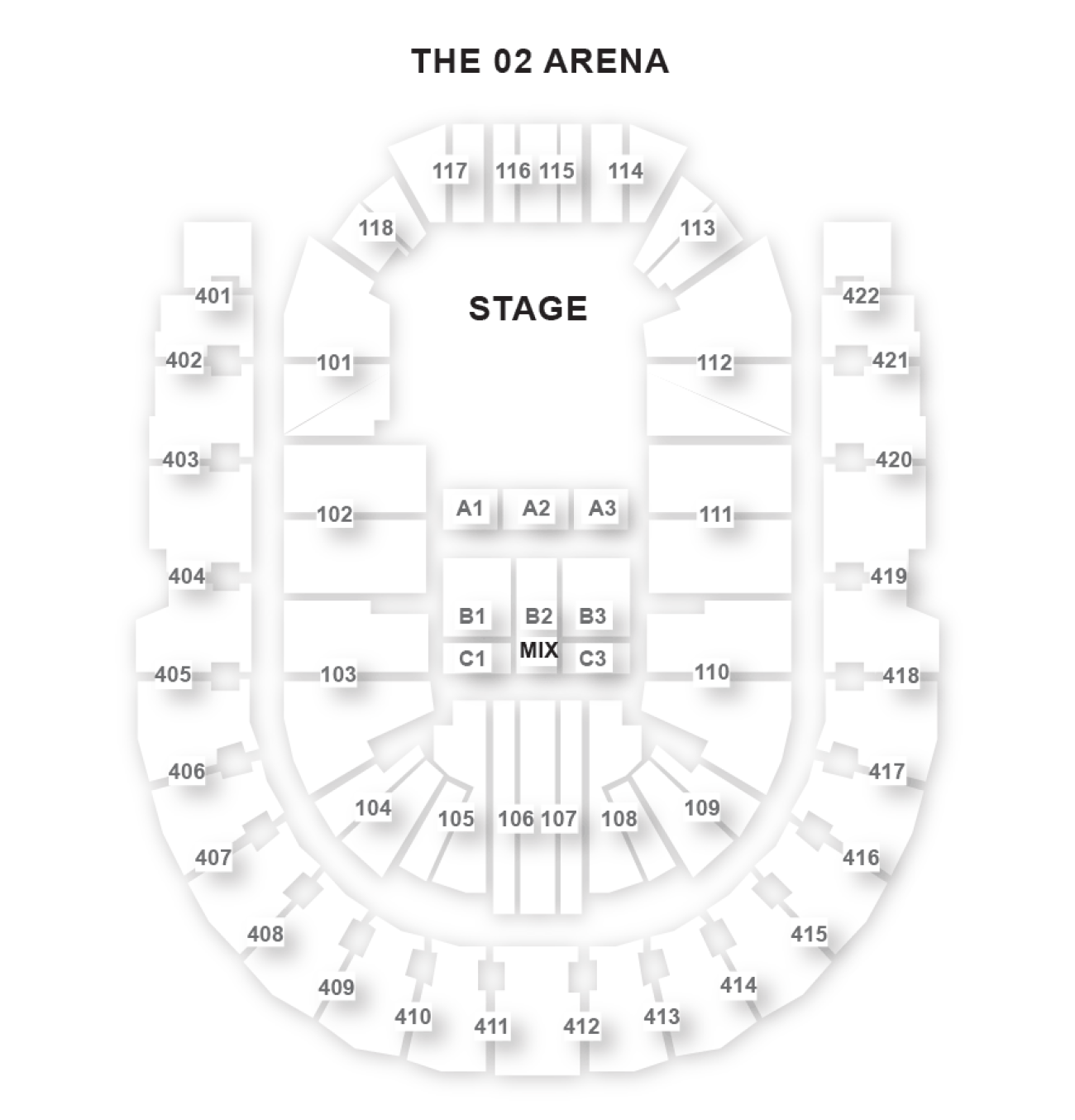 Distribuzione posti O2 Arena