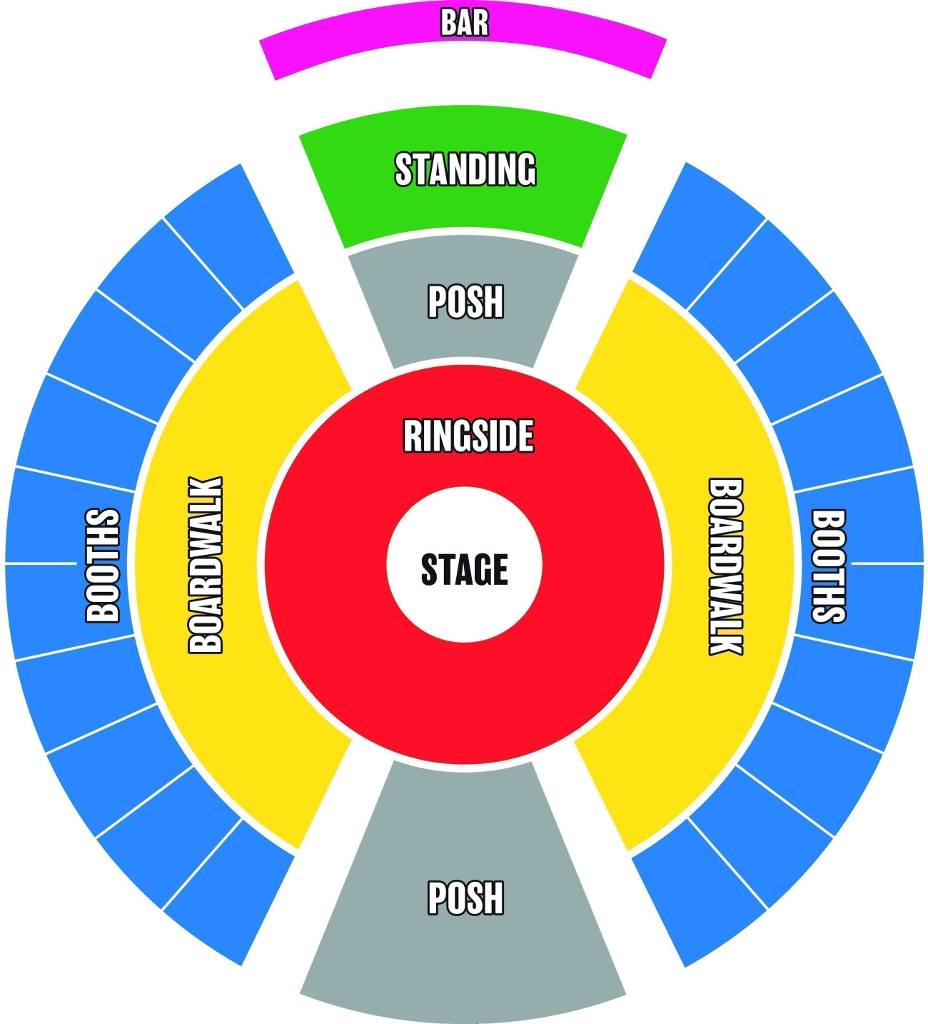 Distribuzione posti Spiegeltent in Leicester Square