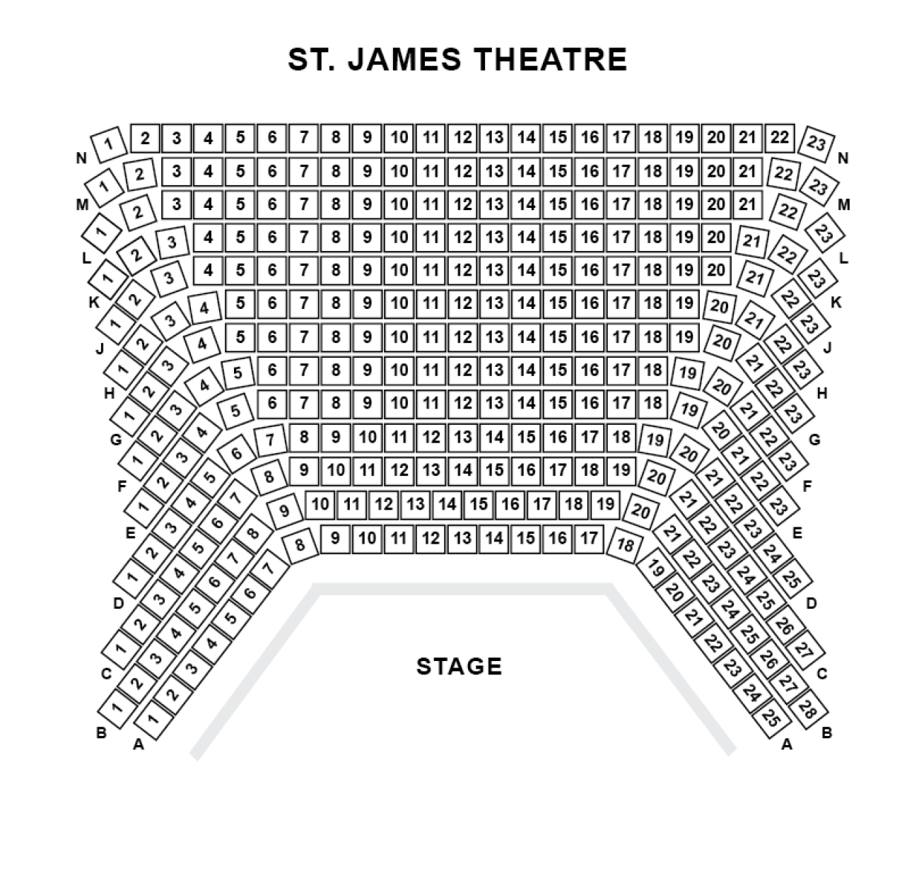 Distribuzione posti St. James Theatre Distribuzione posti St. James Theatre