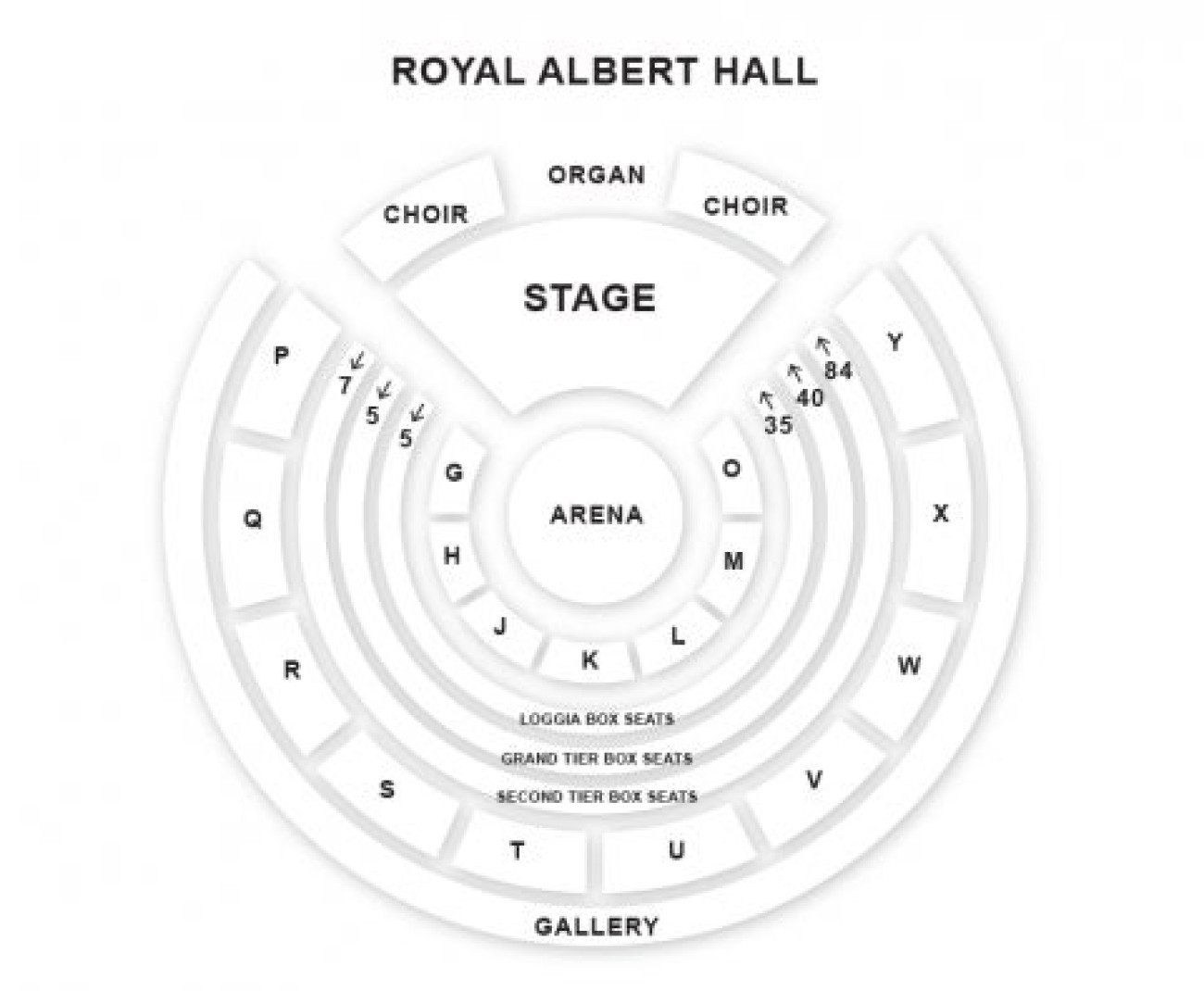 Distribuzione posti Royal Albert Hall