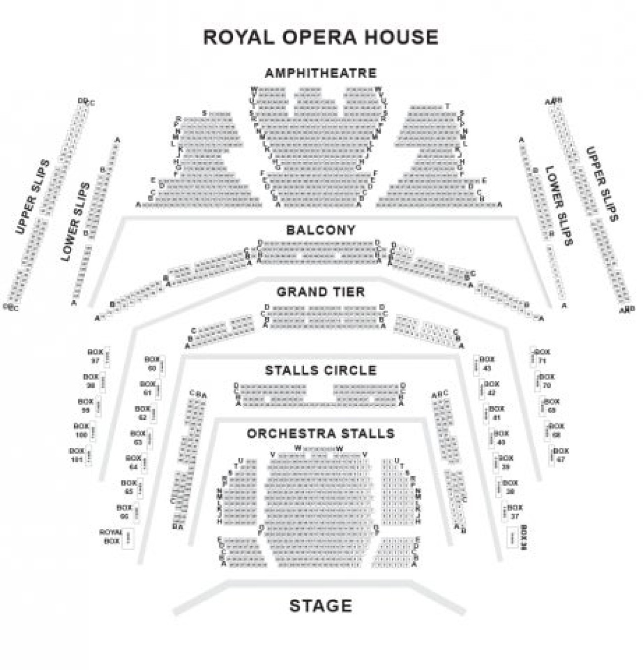 Distribuzione posti Royal Opera House
