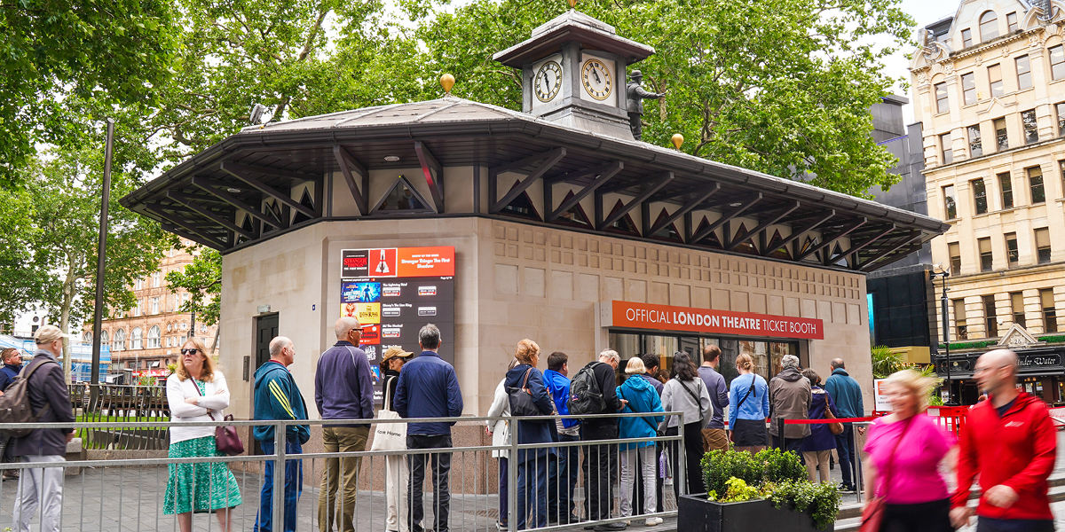 Il chiosco TKTS di Leicester Square